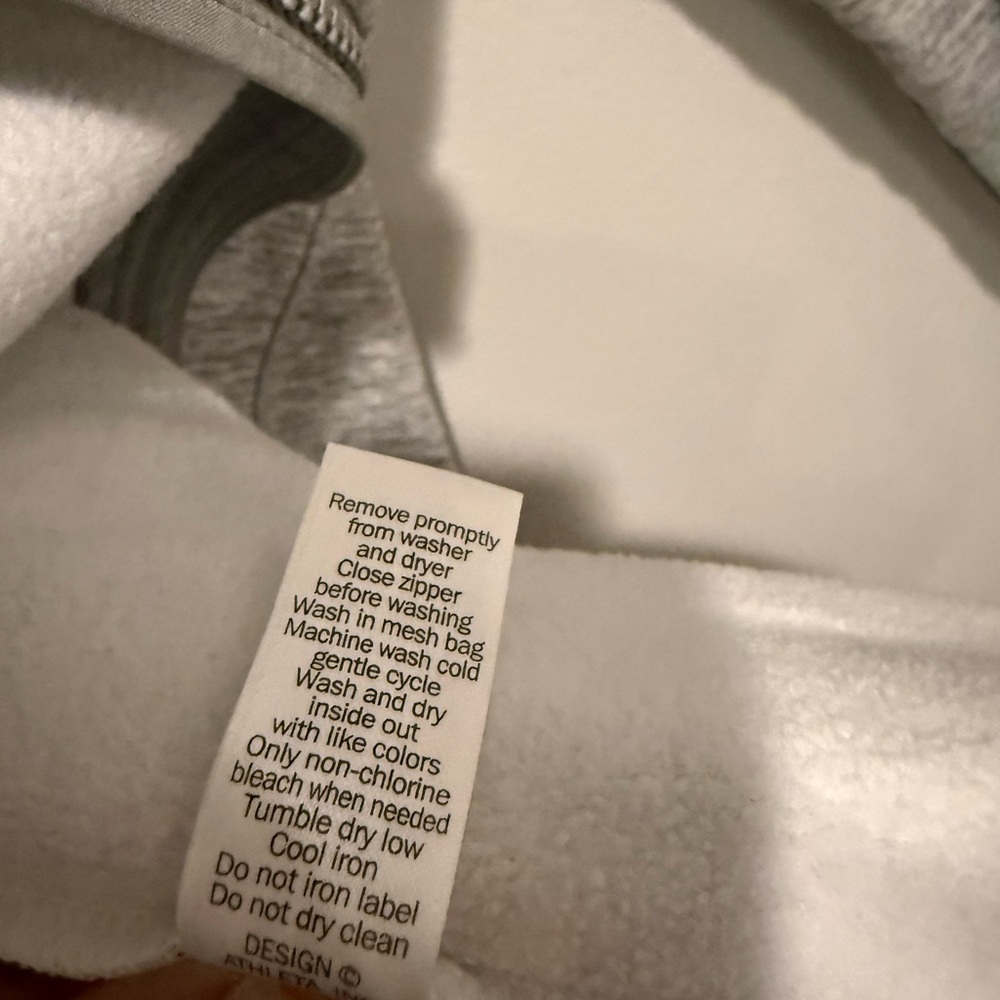 Athleta Stronger Jacket Women’s M Gray Hooded Full Zip Fleece Backed Travel Run - Picture 8 of 12